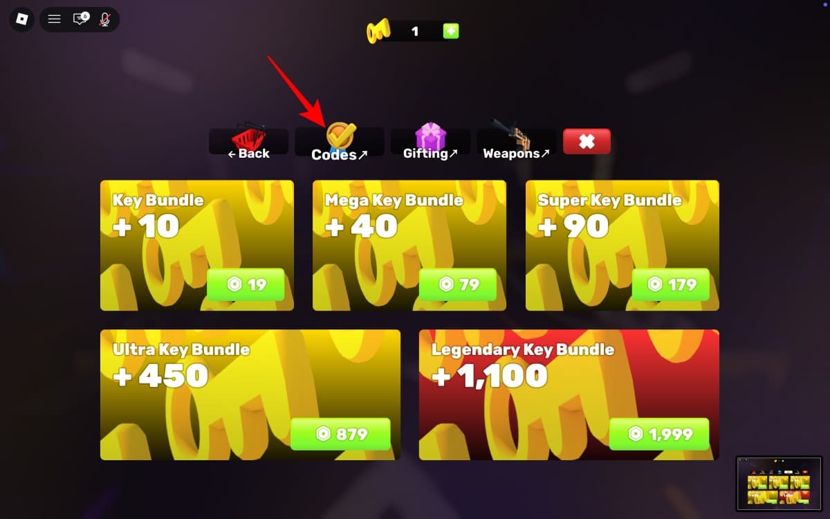 Scroll to code redemption section