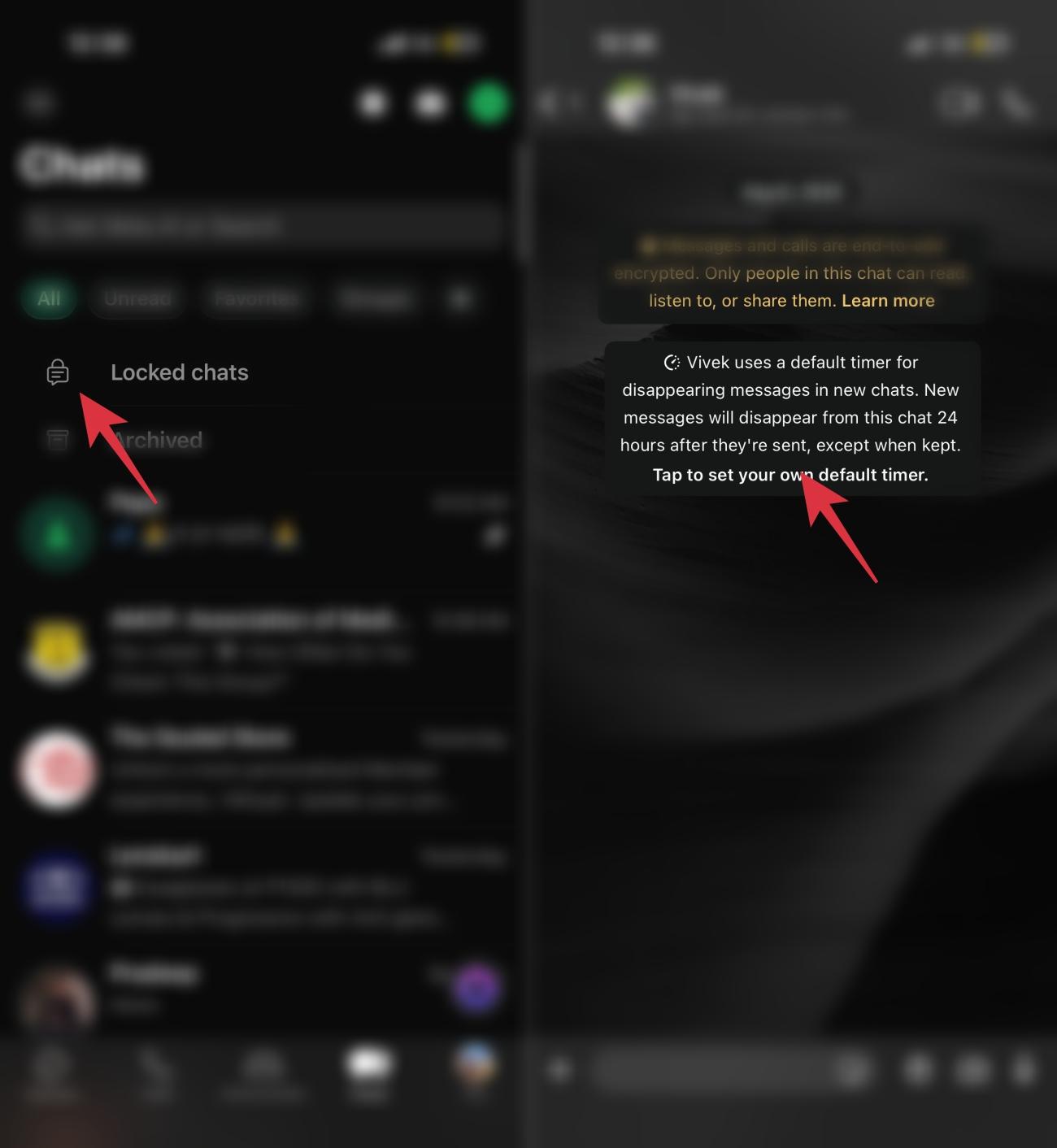WhatsApp privacy and security symbols