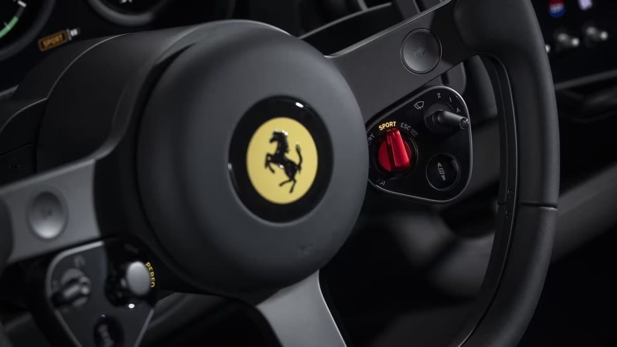 Ferrari Luce in motion on a track
