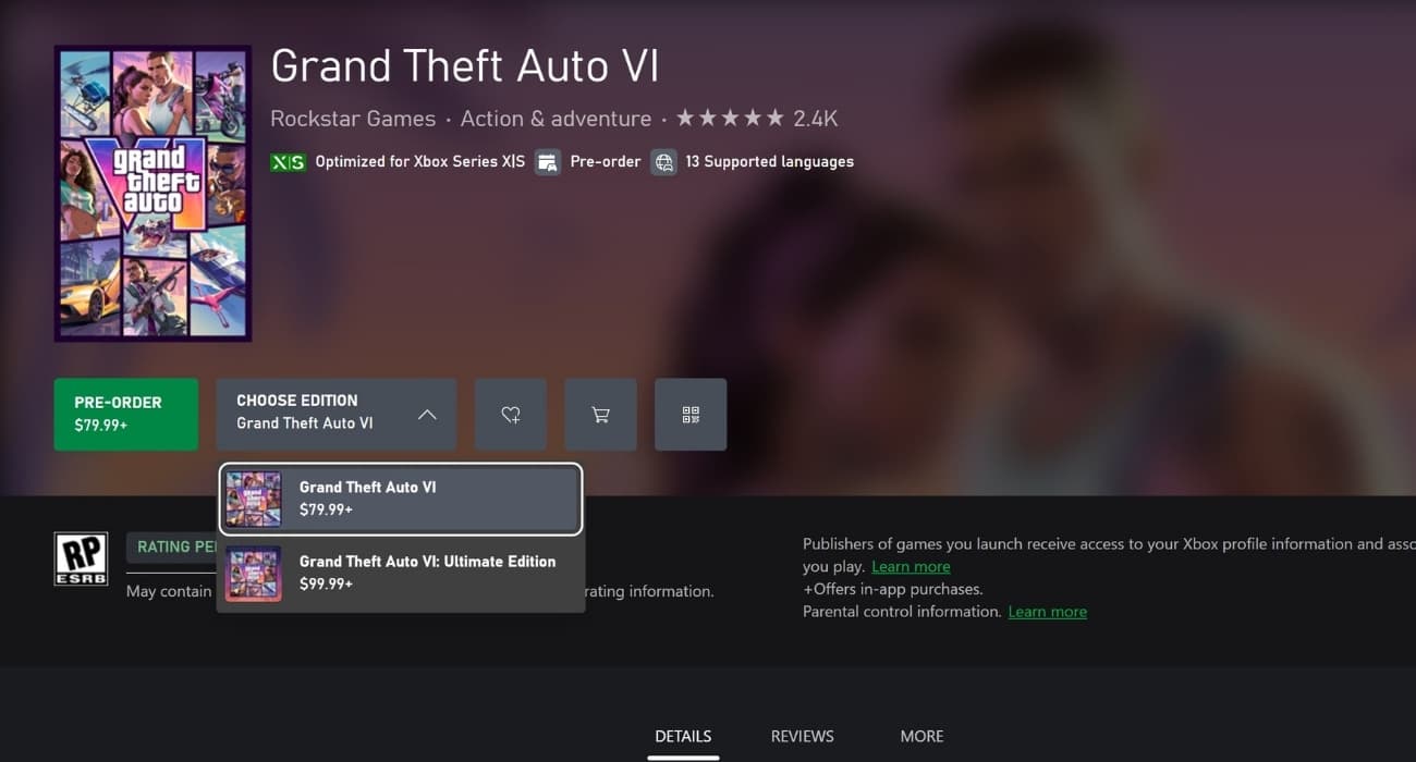 Edition select gta 6 Microsoft store xbox