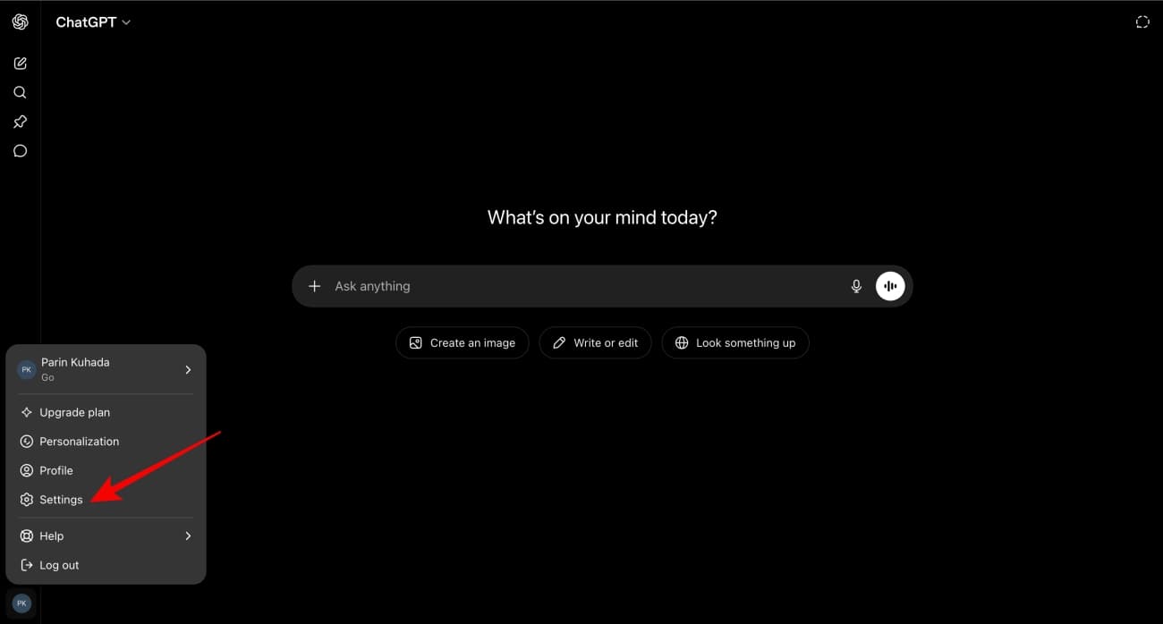 Go to Settings