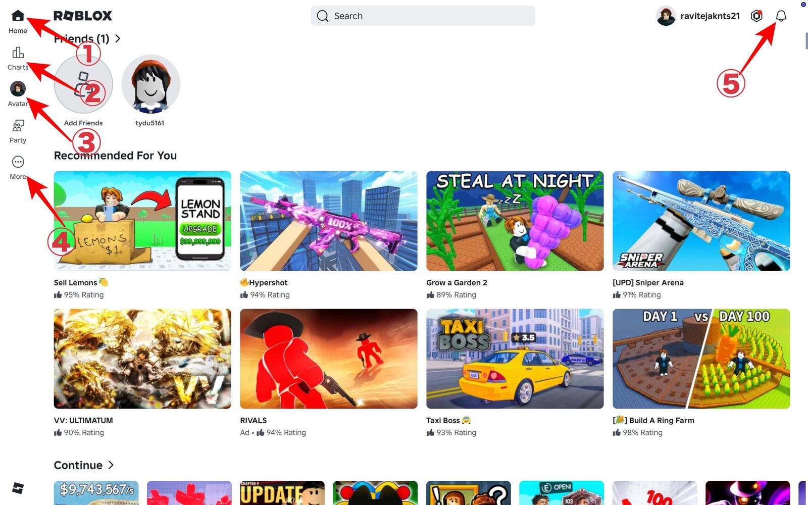 Main menu icons explain 