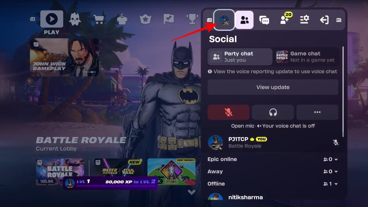 Navigate to the profile icon tab