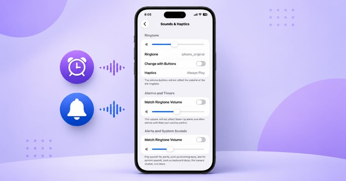 Separate alarm and notification volume controls in iOS 27