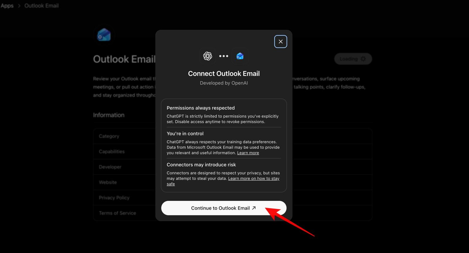 Sign in and authorize the requested permissions.