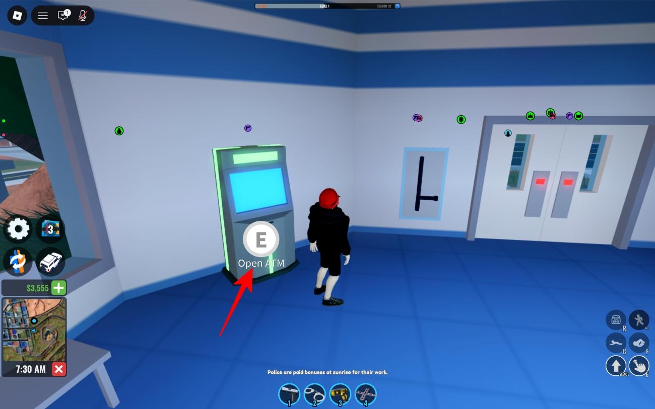 Walk up to an ATM and interact with it