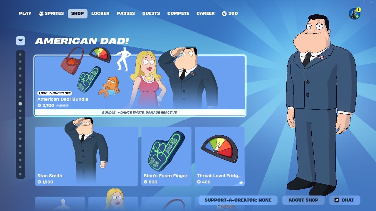 American dad promo item shop fortnite