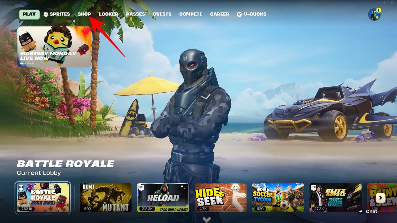 Home menu fortnite