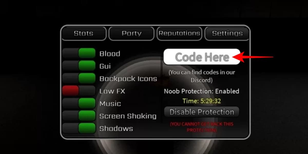 Open Settings enter a code and press Enter to redeem your reward
