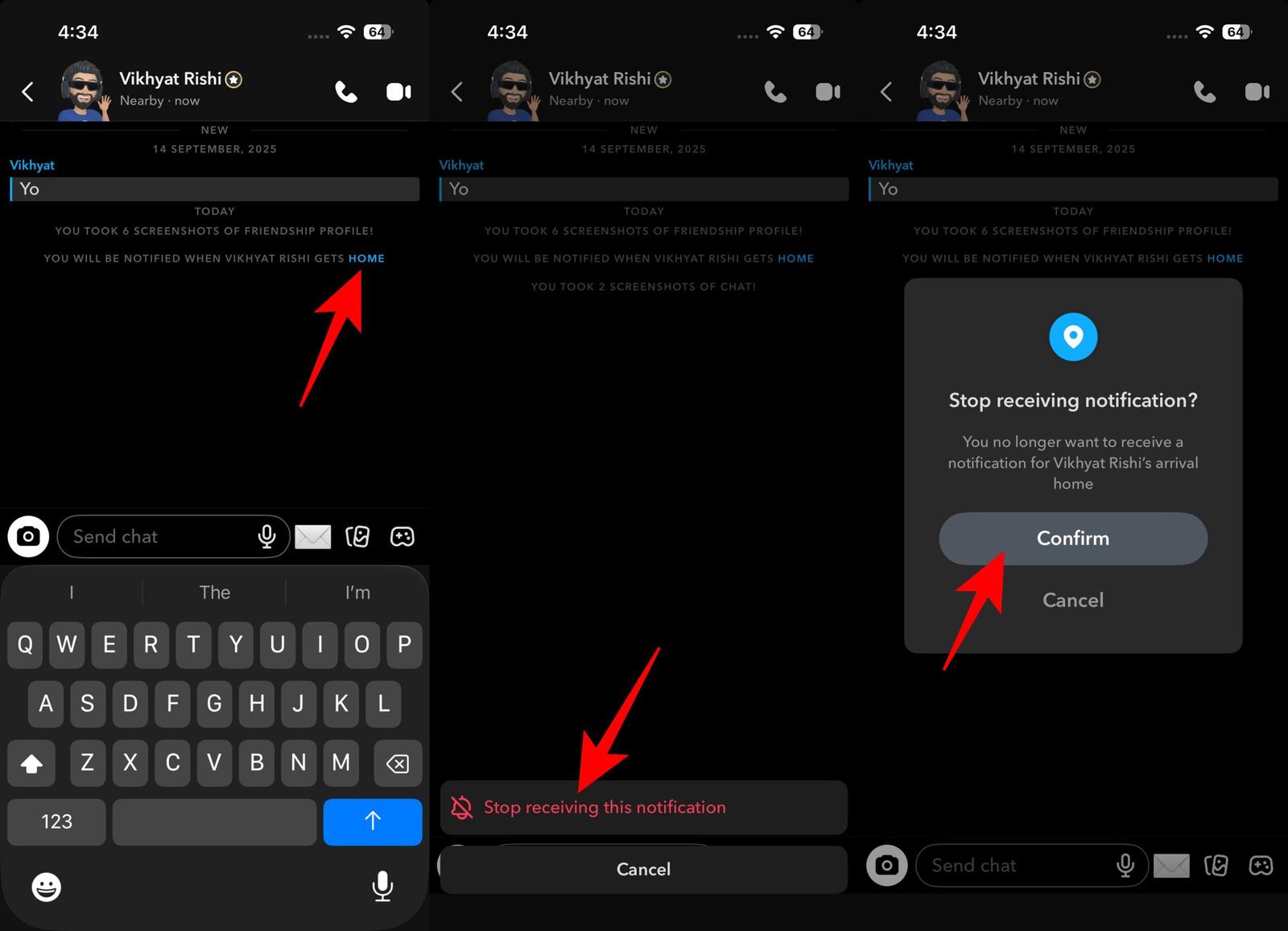Stop receiving Arrival Notifications from a friend