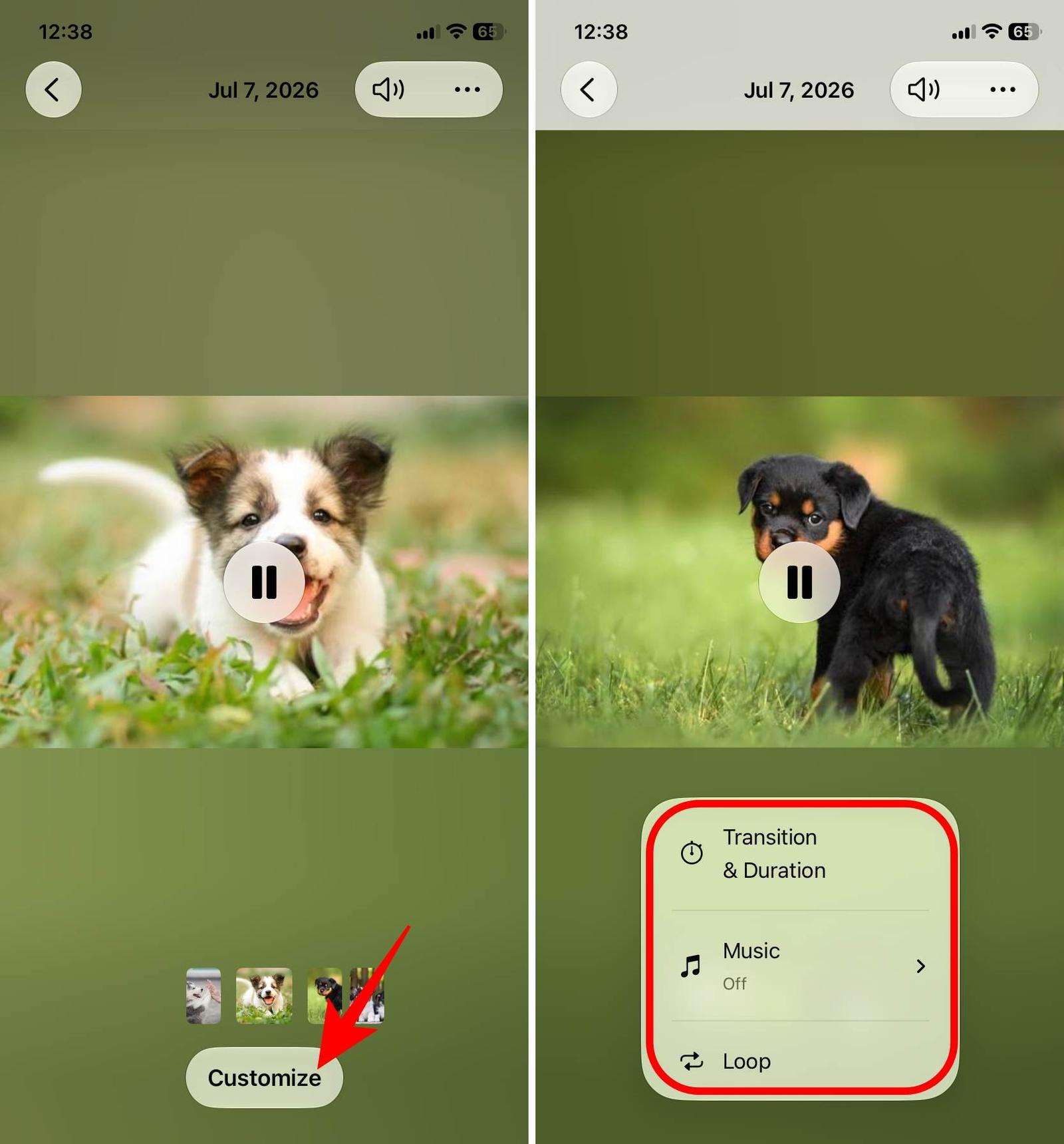 Tap the three-dot button and Share