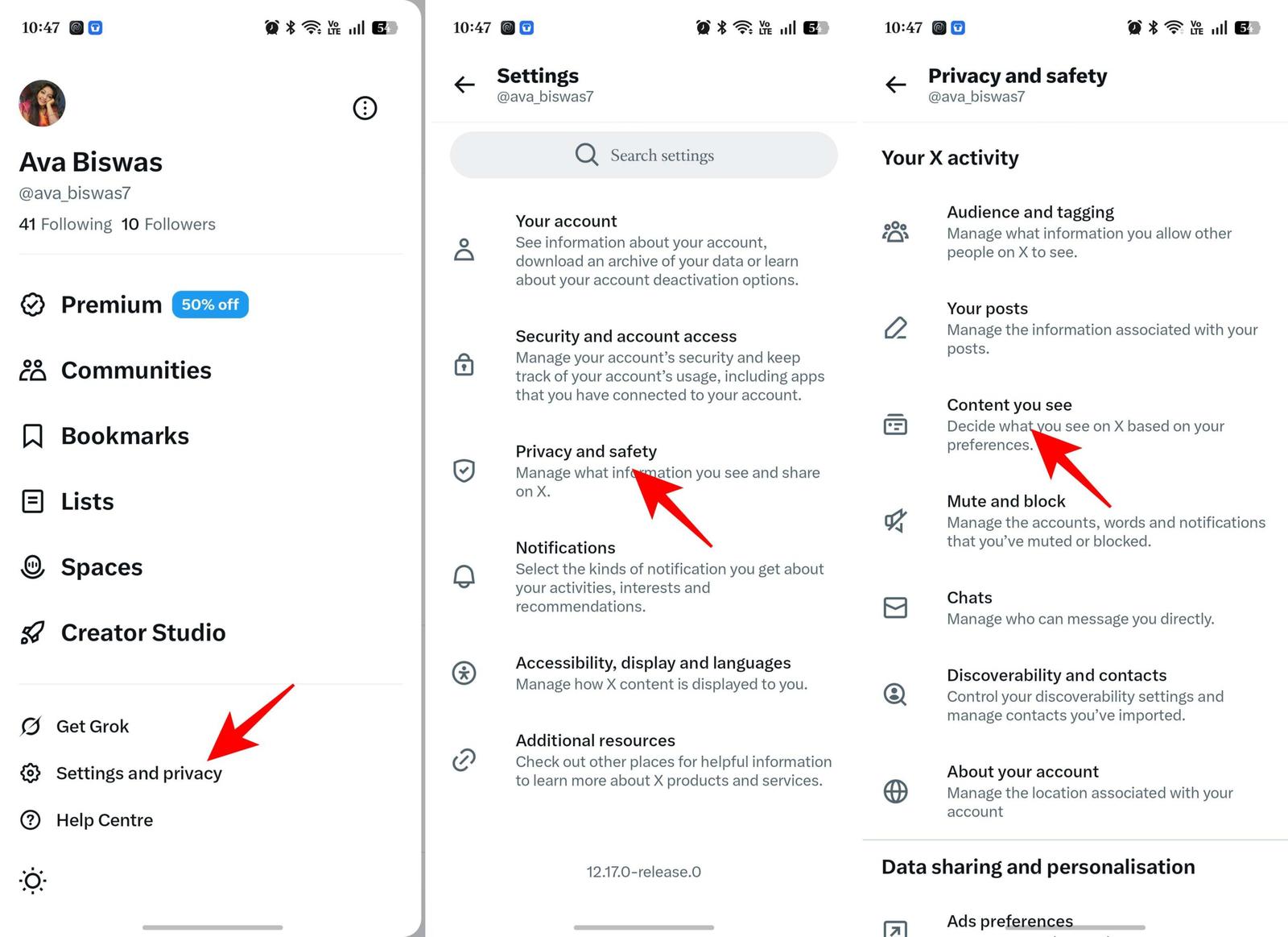 Accessing Privacy and Safety Settings on X