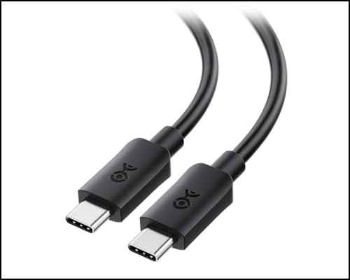 USB-C to USB-C charging/data cable with two USB-C connectors shown side by side.