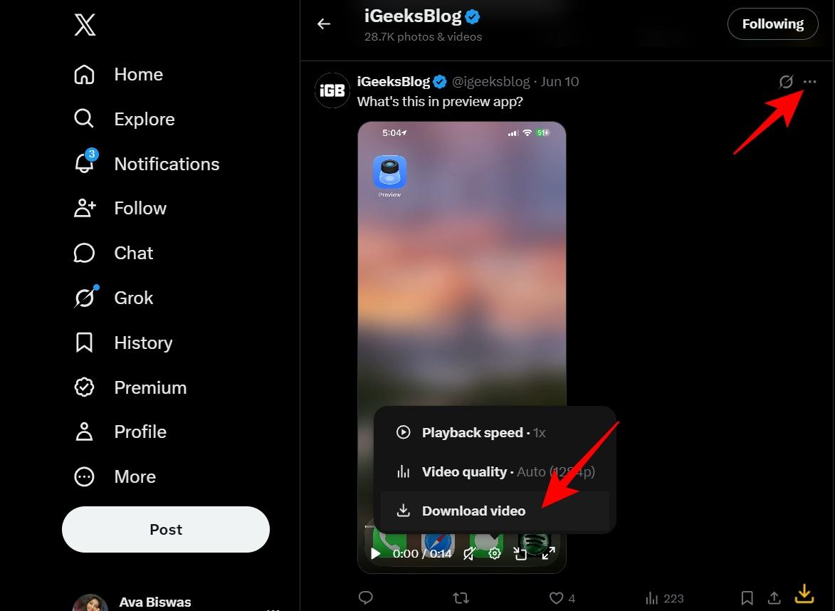 Download videos from X Premium