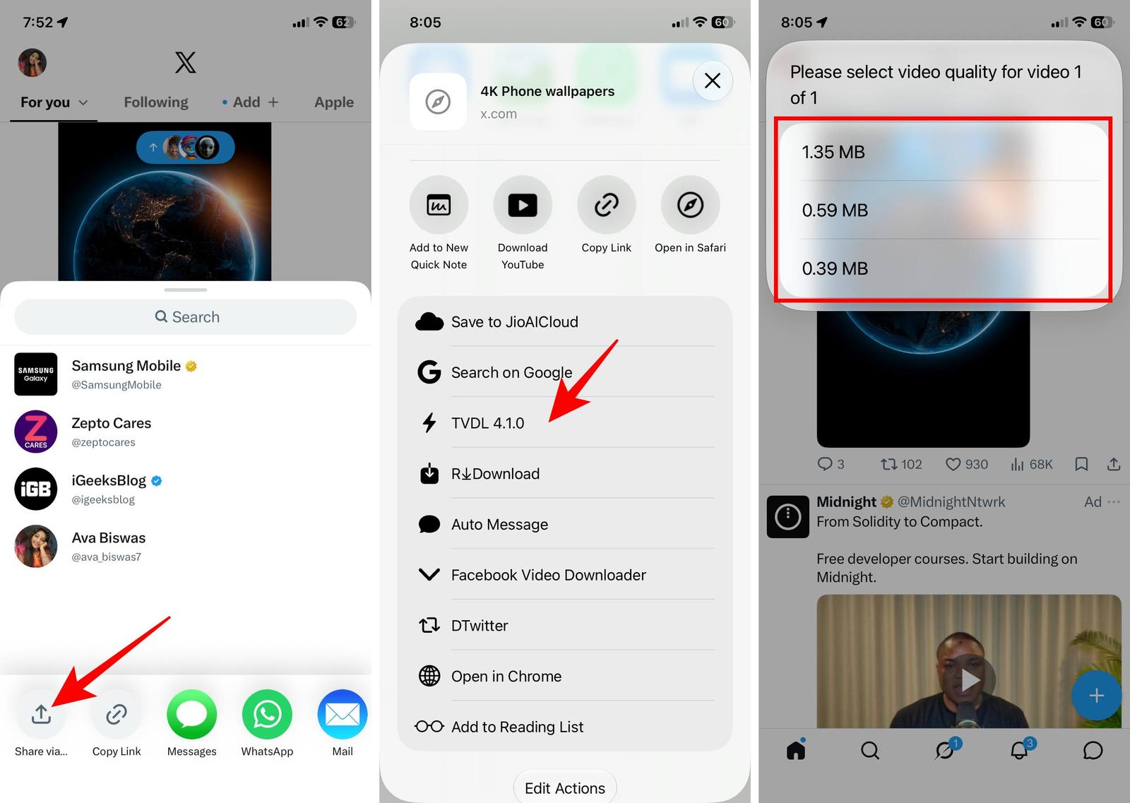 Downloading videos using shortcuts