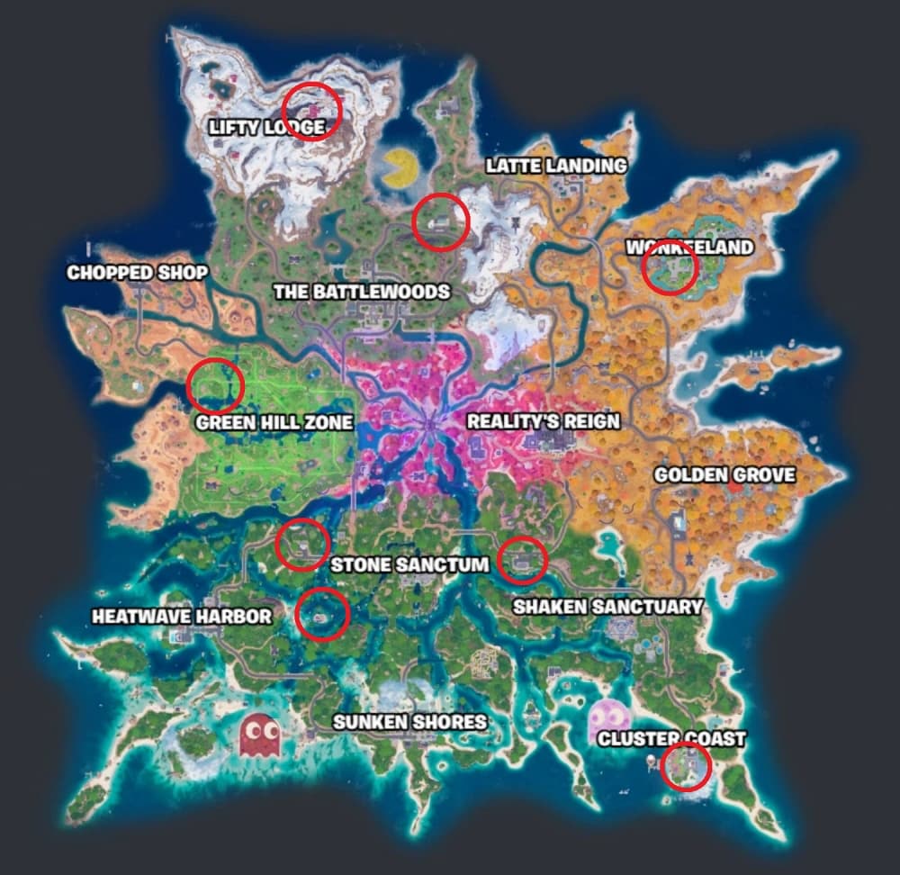 Birthday cake locations battle royale map Fortnite
