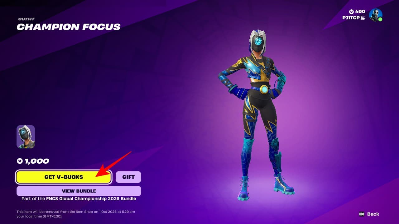 Champion Focus skin in Fortnite