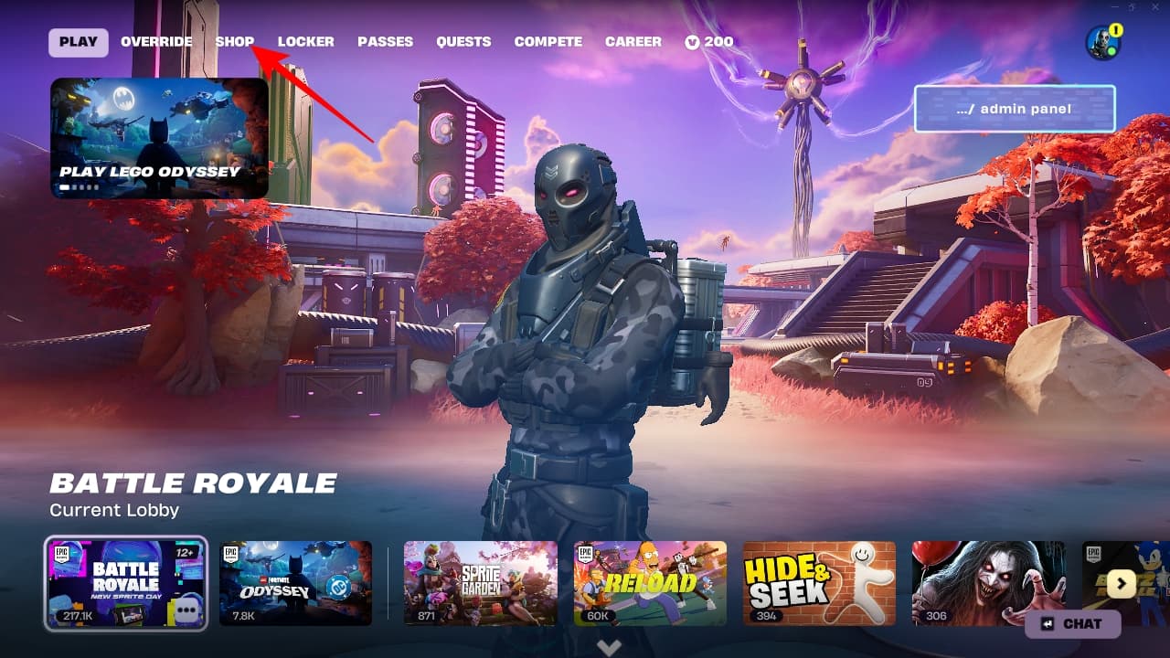Go to the override tab