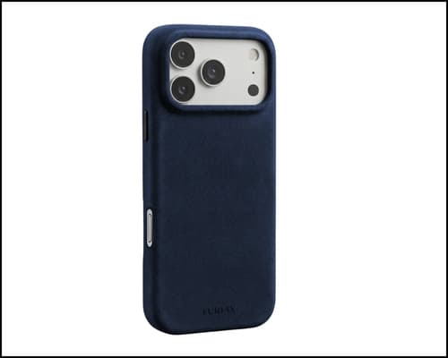 Luriax Signature Alcantara case for iPhone 18 in Midnight Blue