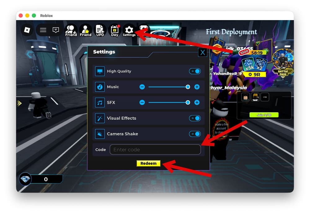 Redeem BreakDoor codes in Roblox
