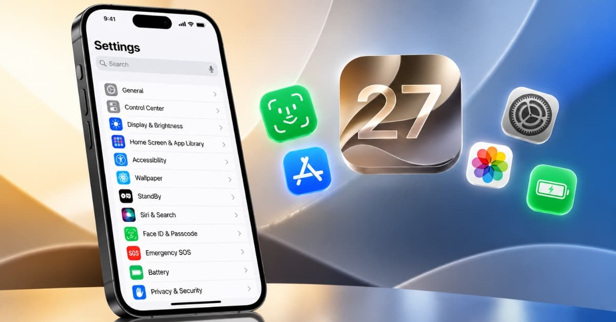iPhone settings of ios 27
