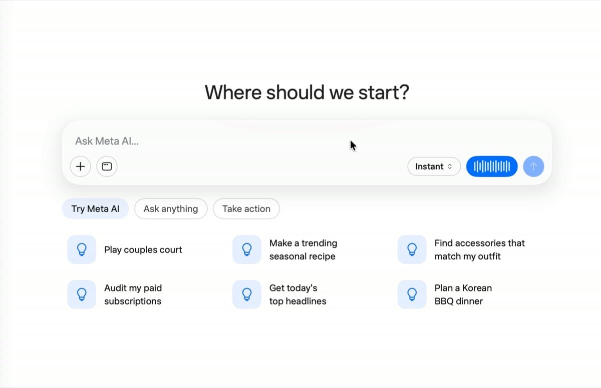 Meta AI for Mac interface with voice input waveform
