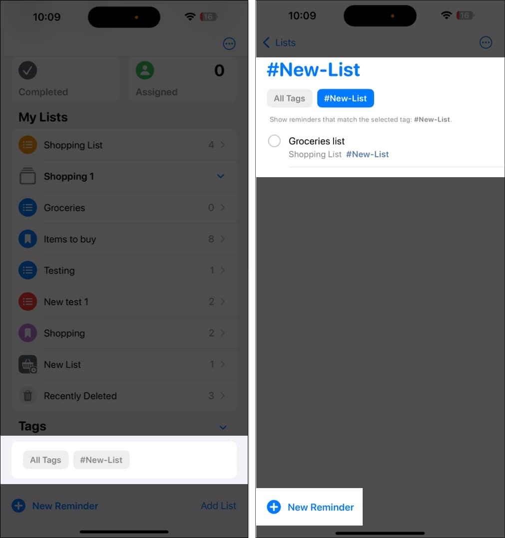 View reminders that use the same tag.