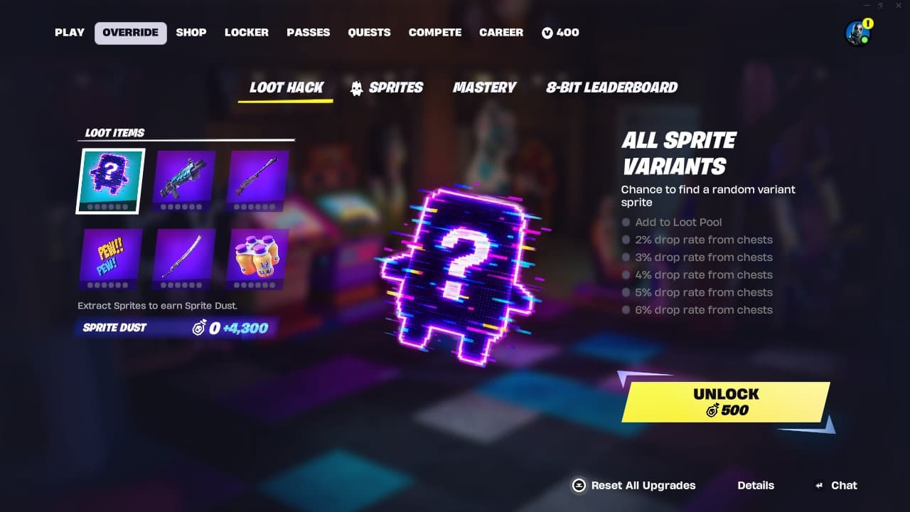 All Sprite Variants Loot Hack Fortnite
