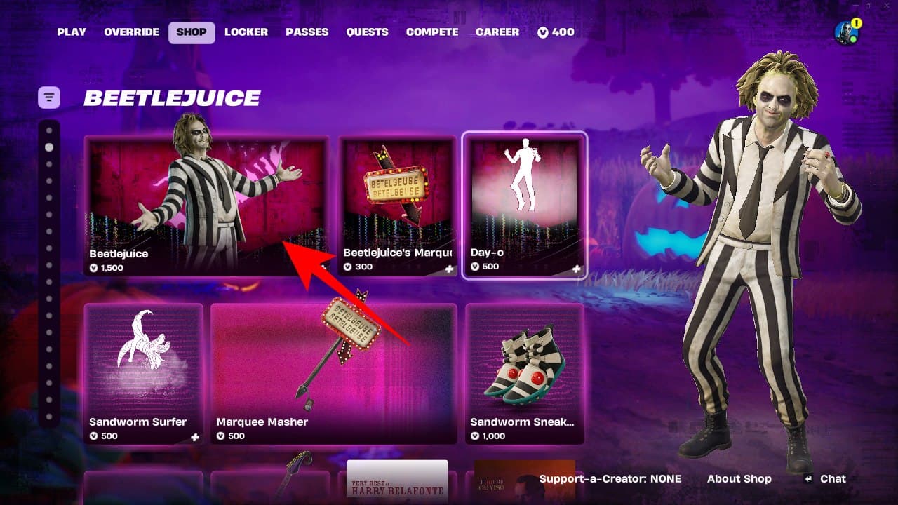 Beetlejuice Section Fortnite