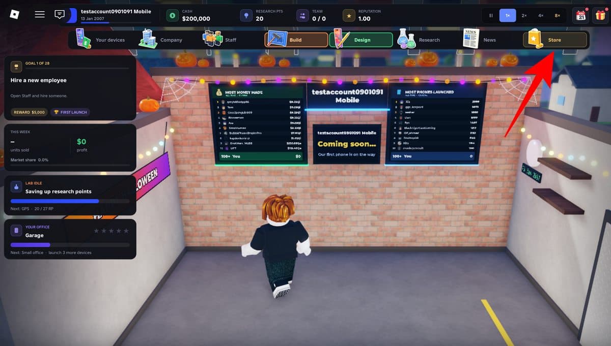 Click on Store in Game homescreen