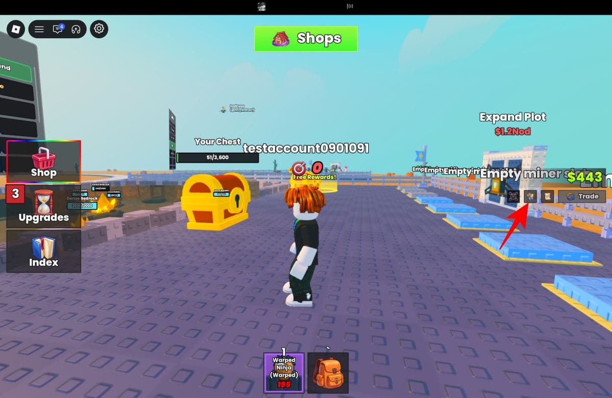 Click on the Gift Codes button