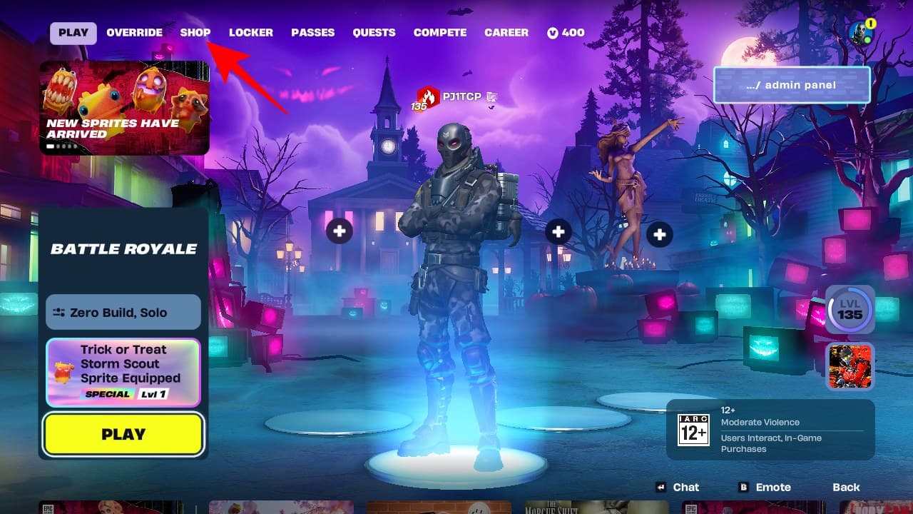 Homescreen Fortnite