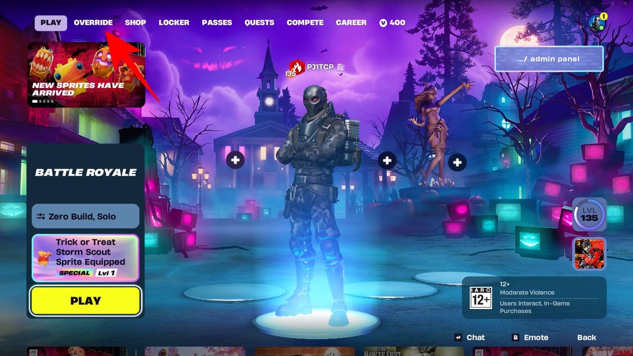 Homescreen Override Fortnite