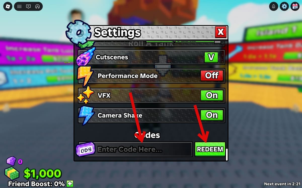 Redeem Destroy a Vault in Roblox