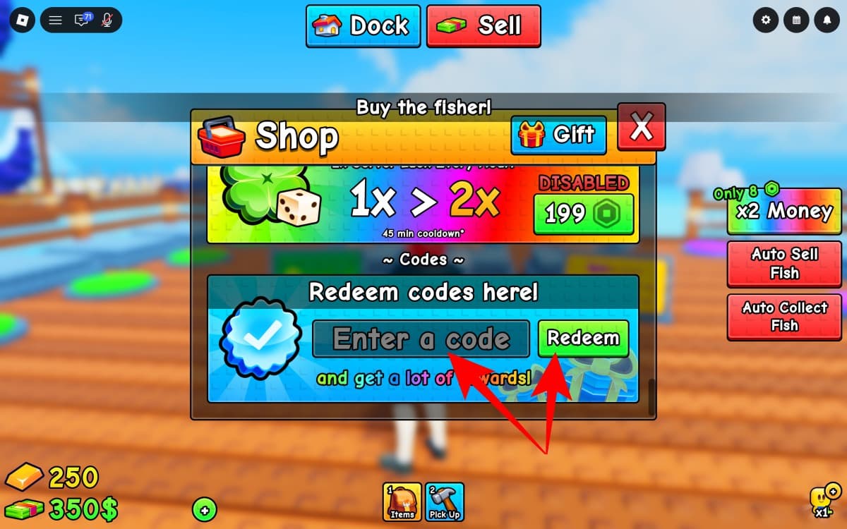 Redeem Roll a Fisherman codes