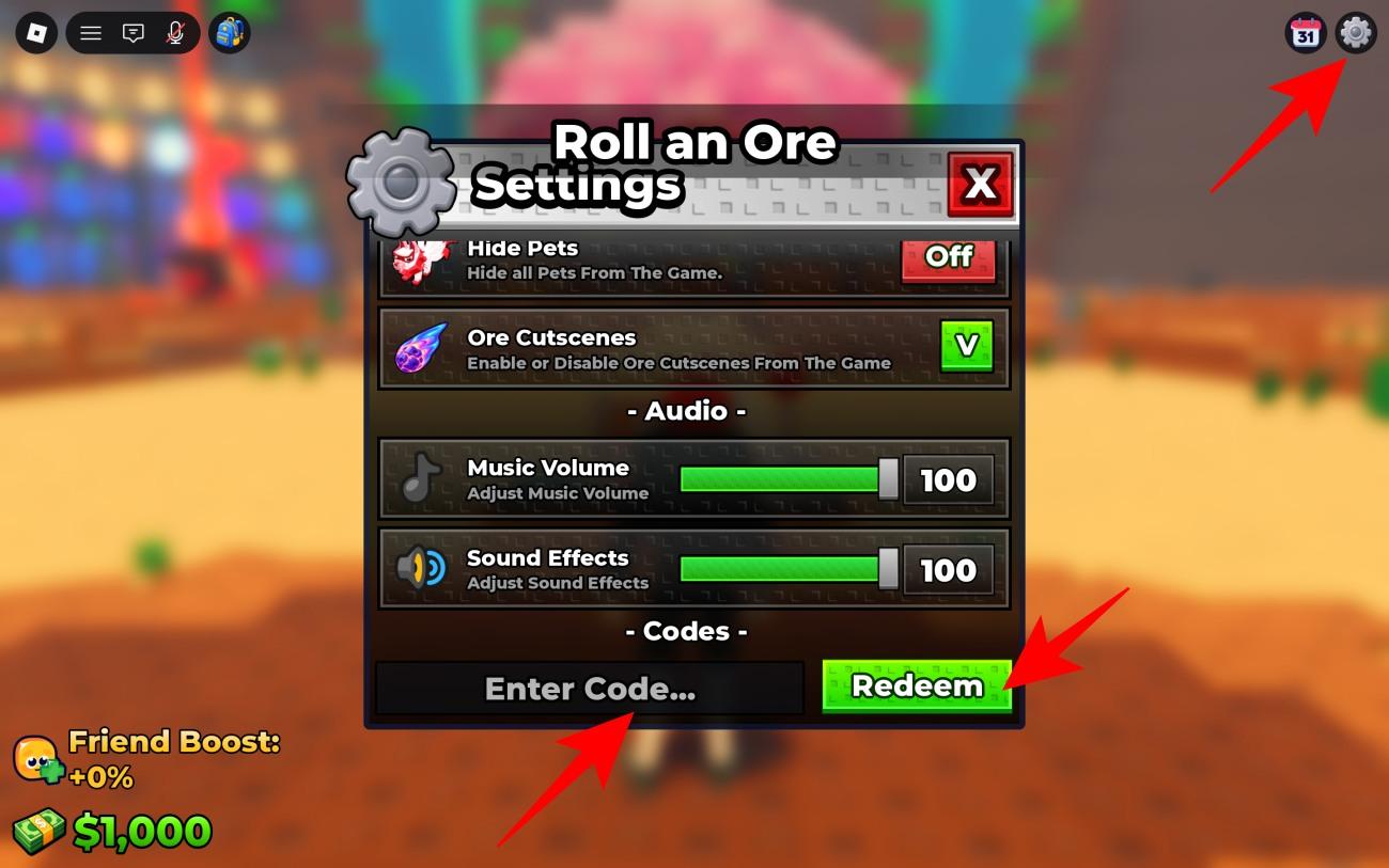 Redeem Sell Ores codes