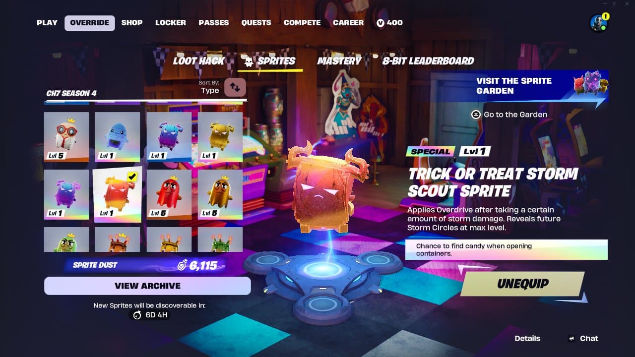 Trick Or Treat sprite variant does in Fortnite