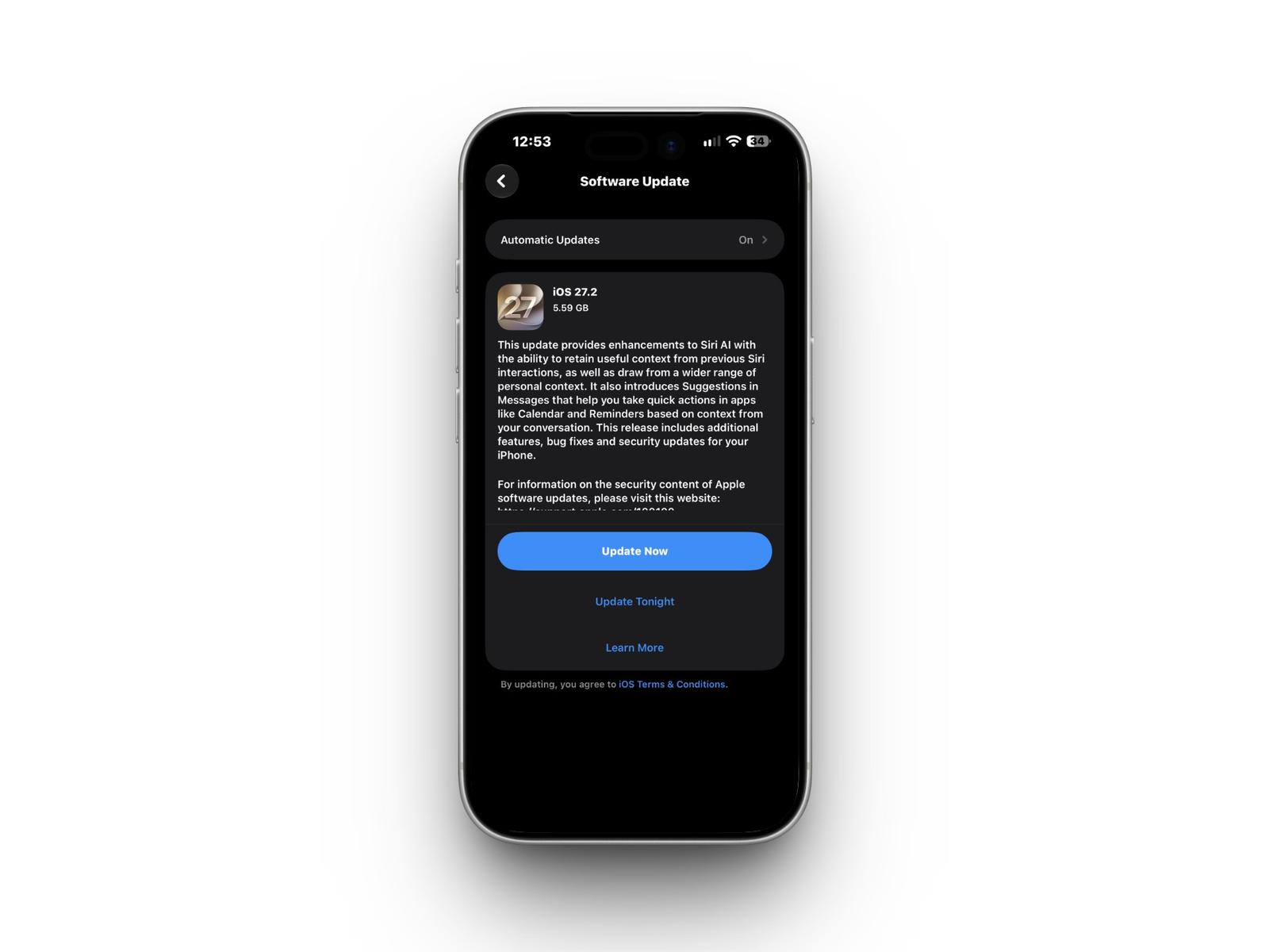 Unable to Check for Update iOS 27.2