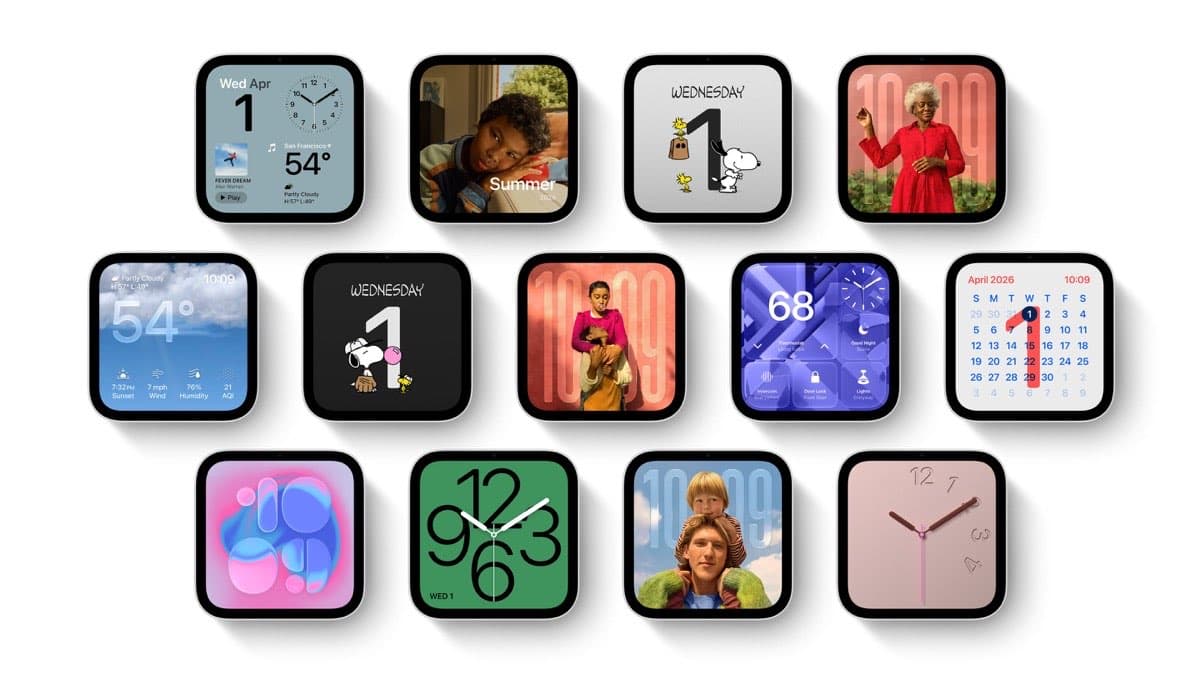 A grid of HomeView Home Screen designs with clocks, weather, calendar, and photo widgets