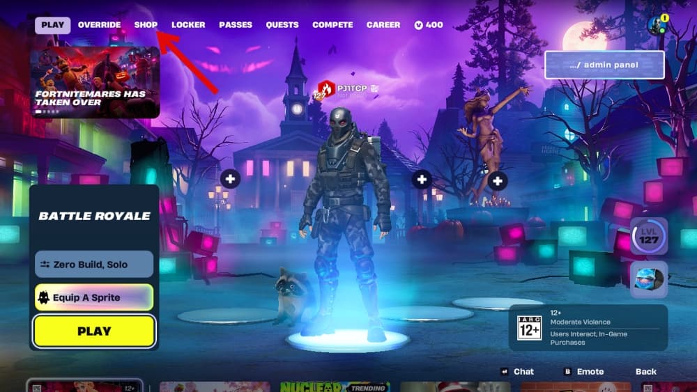 homescreen fortnite