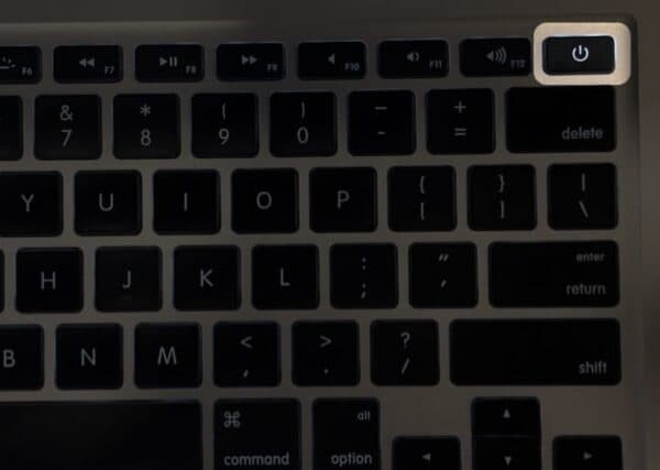 Press and hold the macbooks power button