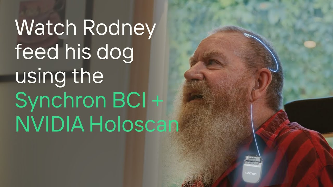 Rodney uses The Force to feed his dog  | Synchron BCI + NVIDIA Holoscan + Apple Vision Pro
