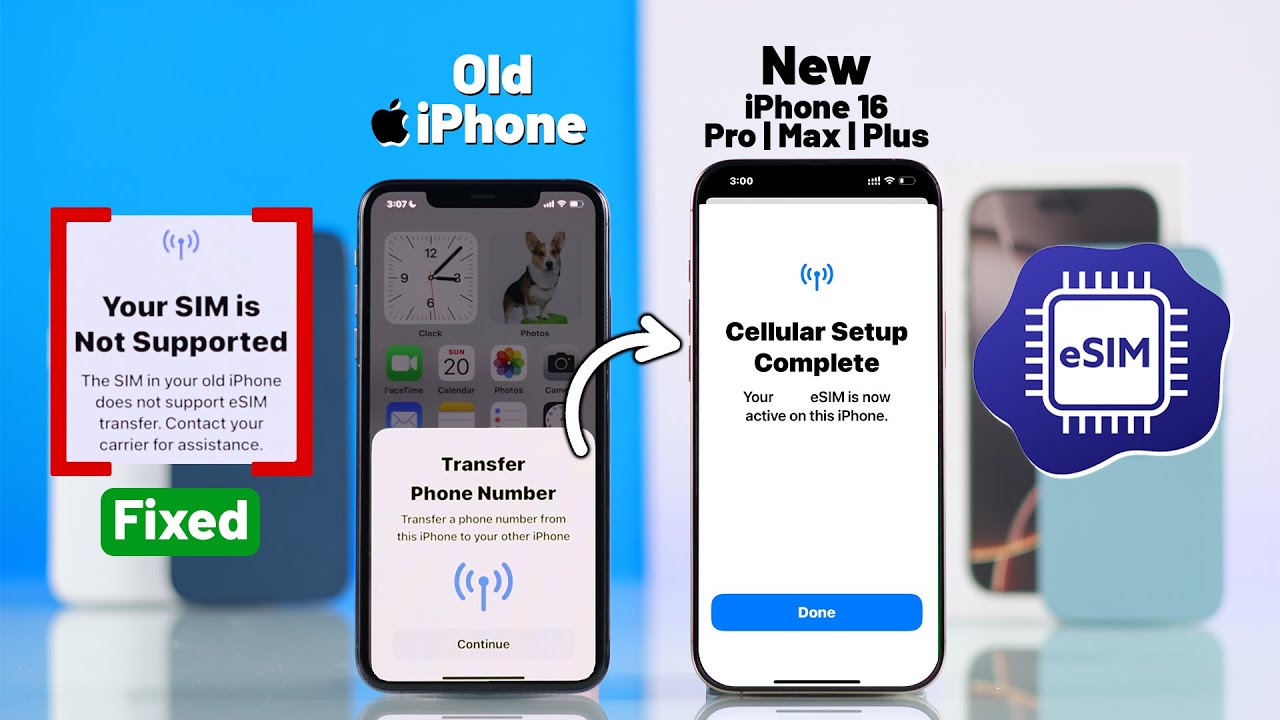 How To Transfer eSIM Old iPhone to New iPhone 16 Pro/Max/Plus!