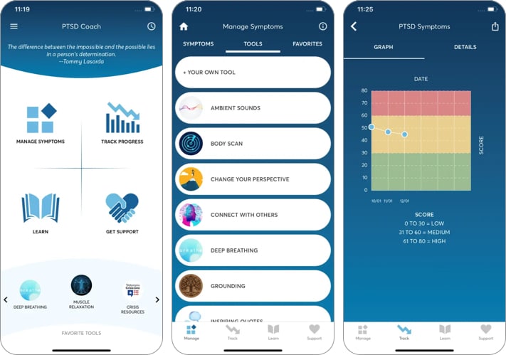 PTSD Coach app for iPhone
