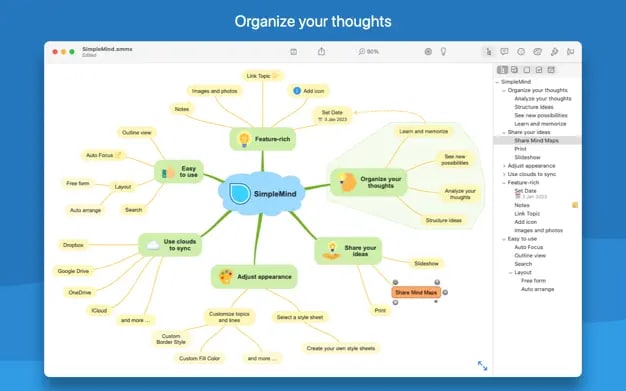 Simple Mind mapping software for Mac