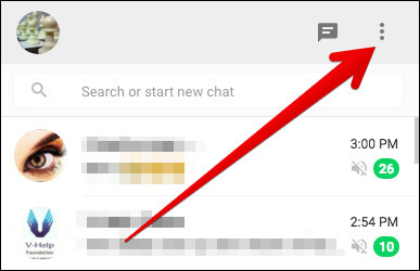 Click on Click on Vertical Ellipsis in WhatsApp Web on PC