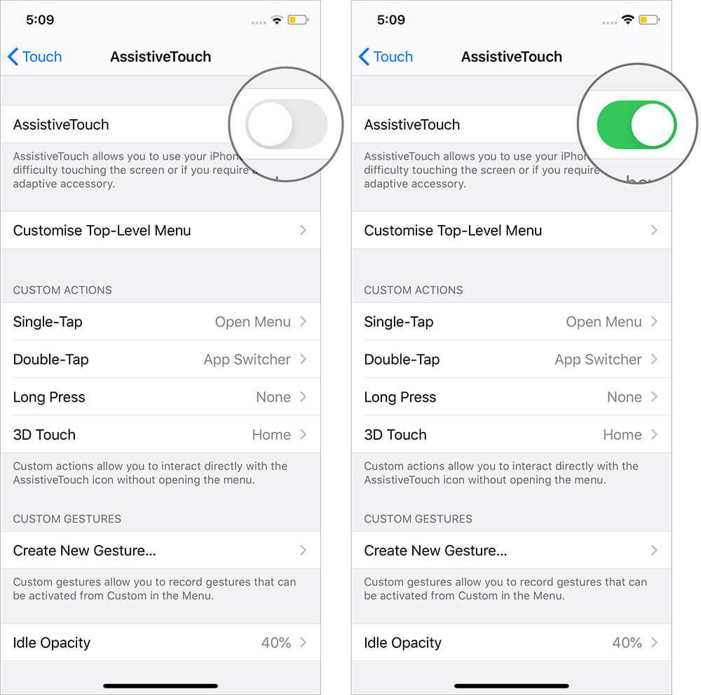 Enable AssistiveTouch on iPhone