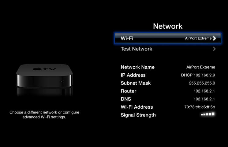 How to change wi fi networks on apple tv