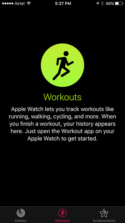 Open Activity App on iPhone and Tap on Workouts
