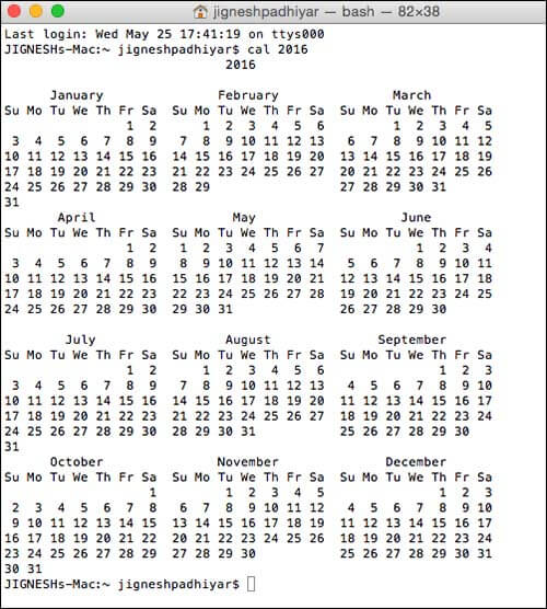 how to view calendar on mac using terminal command line for year 9999 calendar